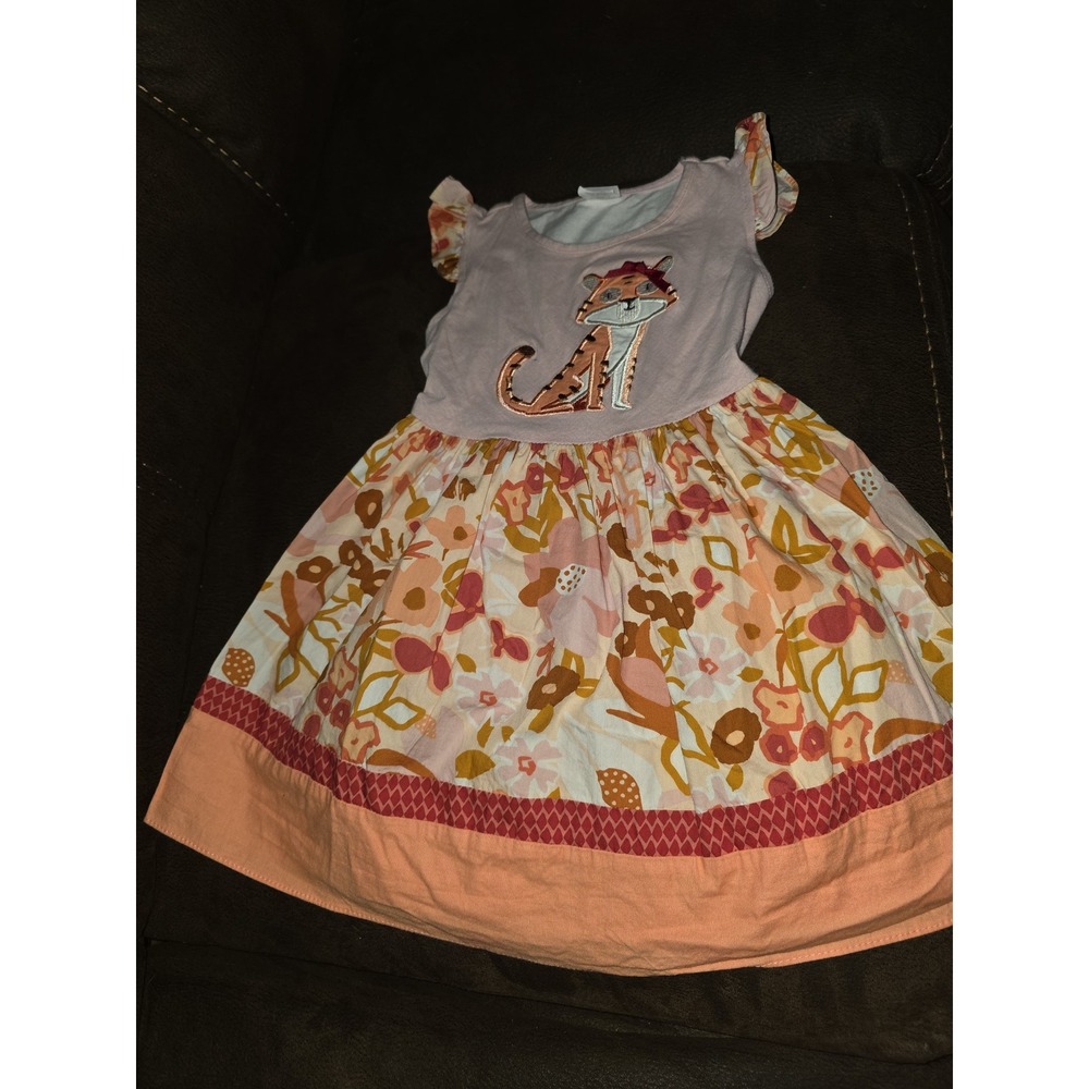 Ricrac and ruffles jungle tiger floral dress size 4t